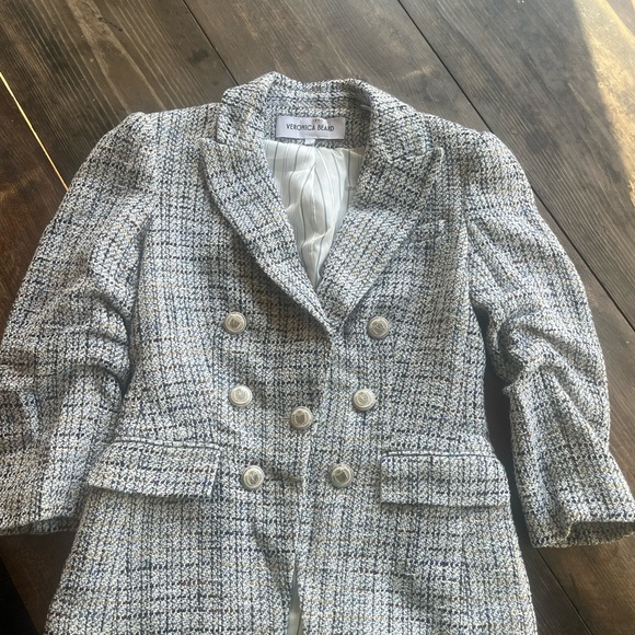 Veronica Beard Ryland Dickey Jacket Women's Blue Tweed Designer Luxury Jacket - Picture 2 of 10